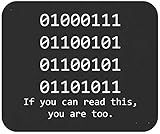 Funny Coder Mousepad: Computer Binary Code Programmer Programming Database Developer Geek Gift Office Poster Mouse Mat Pad