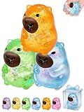 Capybara Squishy Glitter Animal Squeeze Balls Cute Capybara Stress Ball Anxiety Relief Slow Rise Adult Sensory Fidget Tool Gift Sparkling Desk Decor Collectibles Decompression Dough(3pcs Set1)