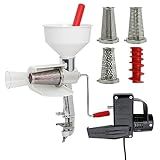 Johnny Apple Sauce Maker, Tomato Sauce Maker, Salsa, Pumpkin Puree, Remove Skins & Seeds From Produce, Model 250 Clamp Based Food Strainer with Electric Motor (Strainer + Motor + Accessories)