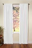 COTTON CRAFT White Curtains - 84 Inch Length - 2 Window Panels Set - Shrink Resistant Thick Duck Fabric Drapes with Tie Backs – Reverse Tab Top Light Filtering Privacy for Bedroom, Living Room – 50x84