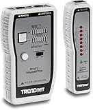 TRENDnet Network Cable Tester, Tests Ethernet, USB and BNC Cables, Accurately Test Pin Configurations up to 300m (984 ft), Local and Remote Testing, Includes BNC to Ethernet Converters, White, TC-NT2