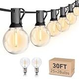 HISTAR Led String Lights Outdoor 30ft Patio Lights Waterproof with 27 G40 Shatterproof Bulbs, Connectable Globe String Lights for Outside, Backyard Balcony Bistro Party Cafe Lights