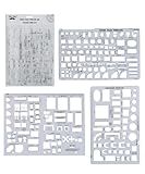 Mr. Pen- House Plan, Interior Design and Furniture Templates, Drafting Tools and Ruler Shapes for Architecture - Set of 3, Back to School Supplies