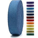 1" & 1.5'' & 2" Cotton Webbing - 5 Yards - 50+ Colors -%100 Natural Cotton - Turkish Woven - Heavy 1 Inch 1.5 Inch 2 Inch Blue Canvas Webbing for Sewing Straps Bag Climbing Indoors Craft DIY 11382