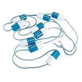 U.S. Pool Supply Pool Rope Floats To Divide Pool - Adjustable 16 to 20 Feet Safety Rope with Floating Buoys - Inground Swimming Shallow and Deep End Divider Barrier - Braided Polymer with Anchor Hooks