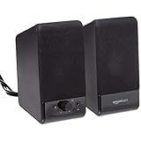 Amazon Basics USB-Powered Computer Speakers for Desktop or Laptop PC with Volume Control, Plug-N-Play, Black