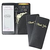 2 packs Restaurant Check Presenters Guest Check Card Holder Server Check Book Restaurant Bill Holder Waiter Double Panel Waitstaff Checkbook for Restaurant Waiter Waitress Bar
