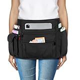 Rexmica Waitress Server Apron with Multiple Pockets, Half Apron with Adjustable Belt for Waitress, Waiter, Women Men Server, Waist Apron for Restaurant, Bistro, Kitchen, Black