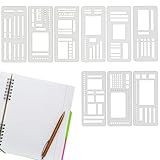9 Pcs Flexible Record Template Set, Reusable Planner Stencils Bullet Journal Stencils, Plastic Stencil Drafting Tools Accessories for Calendar Making, Journal Planner, Layout Tools for DIY Planning
