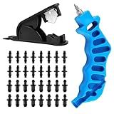 Kalolary Drip Irrigation Tubing Hole Punch Kit, 2-in-One Drip Irrigation Hole Punch Fitting Insertion Tool & 1/4 Inch Irrigation Hose Cutter with 16pcs Barbed Connectors & 16pcs Drip Irrigation Plugs