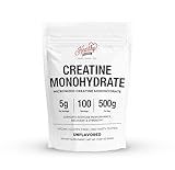 HEARTHY FOODS Creatine Monohydrate Micronized Powder 500G - 100 Servings, 5000mg Per Serving (5g) - 17.9 Oz for Men & Women Muscle Growth & Recovery - UNFLAVORED