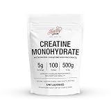 HEARTHY FOODS Creatine Monohydrate Micronized Powder 500G - 100 Servings, 5000mg Per Serving (5g) - for Men & Women Muscle Growth & Recovery - UNFLAVORED