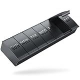 Barhon Pill Organizer Large, Weekly Medicine Pill Organizers, 7 Day Pills Box Case Travel for Big Vitamin Supplements Fish Oil, Black