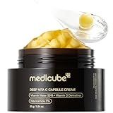 medicube Deep Vitamin C Golden Capsule Face Moisturizer - Liposome Capsules For Wrinkles, Skin Radiance - Transparent Gel for Glow Hydration - Korean Skin Care 1.94 oz