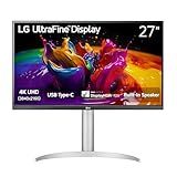LG 27UP850K-W 27-inch Ultrafine 4K UHD (3840 x 2160) IPS Computer Monitor, 60Hz, 5ms, DisplayHDR 400, Built-in Speaker, HDMI, DisplayPort, USB Type-C 90W PD, Tilt/Height/Pivot Adjustable Stand, White