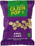 Cajun Pop Gourmet Popcorn Flavored Popcorn Already Popped Without Kernels Chocolate Drizzle, Birthday Popcorn & Movie Night Sweet & Spicy Snacks (King Cake, Family Size - Single Bags)