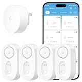 GoveeLife Upgraded Smart Water Leak Detector 1s with 1804 ft Ultra-Long Range, WiFi Water Sensor with SMS/Email/APP Push and Sound Alarm, 5-Year Battery Life, Suit for Home, Basement, Kitchen, 4 Pack