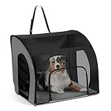 K&H Pet Products Enclosed Large Dog Car Seat, Travel Safety Carrier, Dog Travel Car Seat, Soft-Sided Covered Pet Carrier, Washable Pad, Multiple Entrances, Mesh Windows - Large 29.5 X 22 X 25.5in