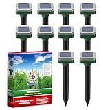 Mole Repellent 10-Pack Solar Powered, Ultrasonic Mole Repellent Repel Vole Snake Gopher Groundhog Chipmunk Rodent, for Outdoor, Patio, Garden, Yard, 7500sq ft Coverage