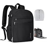 K&F CONCEPT Lightweight Camera Backpack Bag, Professional Photography Bag Compatible with Canon/Nikon/Sony Camera and Lens Accessories, Camera Case with Tripod Strap & Rain Cover