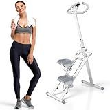 Stair Stepper for Home,Folding Stair Master for Exercise at Home with 350lb Capacity for Full-Body Workout Compact Stair Climber with Resistance/Phone Holder/Adjustable Handlebar & Pedals