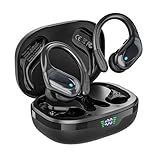 HAOYUYAN Wireless Earbuds, Sports Bluetooth Headphones, 80Hrs Playtime Ear Buds with LED Power Display, Noise Canceling Headset, IPX7 Waterproof Earphones for Workout/Running（Black）