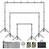 Eocnrhe Backdrop Stand Kit - 6 Widths, 10x7.5ft Adjustable Background Stand for Parties & Studio Photography