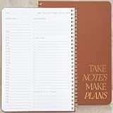 ZICOTO Beautiful Daily Planner And Notebook With Hourly Schedule - Aesthetic Spiral To do List Notepad to Easily Organize Your Work Tasks And Appointments - The Perfect Office Supplies For Women
