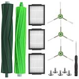 Replacement Parts for iRobot Roomba i8 i8+ i7 i7+ i6 i6+ i4 i3 i3+ Plus J7 E5 E6 E7 i&E&J Series Vacuum Cleaner, 1 Set of Multi-Surface Rubber Brushes + 3 HEPA Filters + 3 Edge-Sweeping Brushes