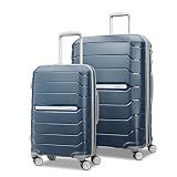 Samsonite Freeform 2-Piece Luggage Set - Carry-On & Large Checked Luggage with Dual Spinner Wheels - Durable Polypropylene Hardshell - TSA Lock, Airline-Approved - Expandable Hard Shell - Navy