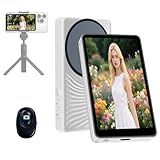 Vlog Selfie Monitor Screen with Magnetic Mount and Bluetooth Remote, Real Time Rear Camera Mirroring for iPhone, Android, 3-Level Brightness, Wide Screen, 180° Flip(1080P and 4K)