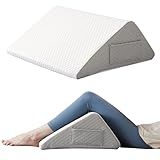 Ruqmuis Knee Wedge Pillow, 8” Knee Pillow for Back Sleeping, Leg Pillow, Triangle Pillows for Post Surgery, Wedge Pillow for Legs Swelling, Bolster Pillow for Legs Hip Ankles Pain Relief, White