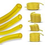 4 Sizes Petrol Fuel Gas Line Pipe Hose Tubing For String Trimmer Chainsaw Blower Lawn Mower and other Power Tools For 2 Cycle Small Engine Poulan, Craftman and more (Yellow 4PC)
