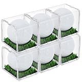 Tioncy 6 Pcs Golf Ball Display Case with Turf, Hole in One, 2 x 2 x 2 in