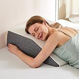 Sweetcrispy Wedge Pillow, Body Pillow for Sleep Apnea, Neck Pain Relief, Post Surgery, Sleeping Comfort, Acid Reflux, Heartburn, Back Pain Relief and Snoring, 7Inch, White& Grey