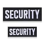 cobee 2 Pcs Security Hook and Loop Patch, Letters Embroidery Patches Security Jackets, Black Securitys Guard Accessories for Men Vest, Jacket, Bag, Hat