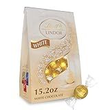 Lindt LINDOR White Chocolate Candy Truffles, White Chocolate Candy with Smooth, Melting Truffle Center, 15.2 oz. Bag