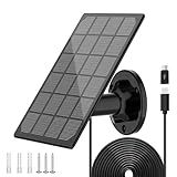 Solar Panel for Outdoor Camera, IP66 Waterproof Solar Charger, Continuous Solar Power Supply for Security Cameras, with 10ft Cable Type-C Port & Micro USB Adapter Solar Panel, 360° Adjustable Bracket