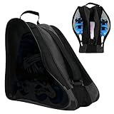 FOUUA Roller Skate Bag, Breathable Ice Skate Bag with Adjustable Shoulder Strap, Oxford Cloth Skating Shoes Storage Bag Unisex Roller Skate Accessories (Black)