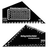 1PCS Black and White Guitar String Height Gauge, Guitar String Spacing Action Gauge, Metal Guitar Setup Ruler/Conversion Charts String Height Ruler for Electric Guitar, Guitar Musicians