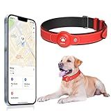 GPS Tracker for Dogs, 2 in 1 Pet Tracking Smart Collar (Only iOS), No Monthly Fee GPS Tracker Dog Collar, Real-time Location Comfortable PU Tracker Tag for Small, Medium Large Dogs(Locator Included)