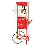 Nostalgia Popcorn Maker Machine - Professional Cart With 8 Oz Kettle Makes Up to 32 Cups - Vintage Popcorn Machine Movie Theater Style - Red
