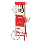 Nostalgia Popcorn Maker Machine - Professional Cart With 8 Oz Kettle Makes Up to 32 Cups - Vintage Popcorn Machine Movie Theater Style - Red