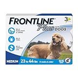 FRONTLINE Plus Flea and Tick Treatment for Medium Dogs Up to 23 to 44 lbs. 3 Treatments