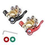 Battery Terminal Clamp Connectors, 2 Pcs 4 Way Quick Release Disconnect Car Battery Terminal for SAE/JIS Type A Posts, Compatible With Cars, Vans, Trucks and More