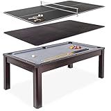 GoSports 7 ft 3 in 1 Pool, Dining, & Table Tennis Combo Table - Convertible Top Game Table with Billiards and Table Tennis Accessories