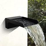 PONDO 304 Stainless Steel Made Exquisite Handcrafted Waterfall Spout for Landscape, Water Fountain Spout Scupper Luxury Decoration for Pools, Ponds, Water Walls (Black Powder Coating)