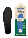 Cracked Heel Relief Infused Insoles for Dry Feet | Vitamin A & E Infused Moisturizing Shoe Inserts | Latex-Free Shock Absorbing Cushion | Trim to Fit Up to Size 13 Boots, Sneakers, Flats & Slippers