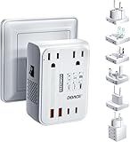 DOACE 220V to 110V Converter for European Travel - 350W Cordless Voltage Converter US to Europe, Power Converter Adapter Combo with PD Chargers for Hair Straightener Shaver Toothbrush Laptop Phone