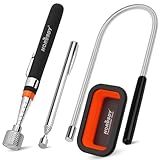HORUSDY 4 - PIECE Magnetic Pickup Tools Kit | Extendable Telescoping Magnet Pick Up Tool Set 7-30.5” & 5-25” | Bend-It Flexible Magnetic Sweeper | Collapsible Parts Tray for Garage Workshop Yard